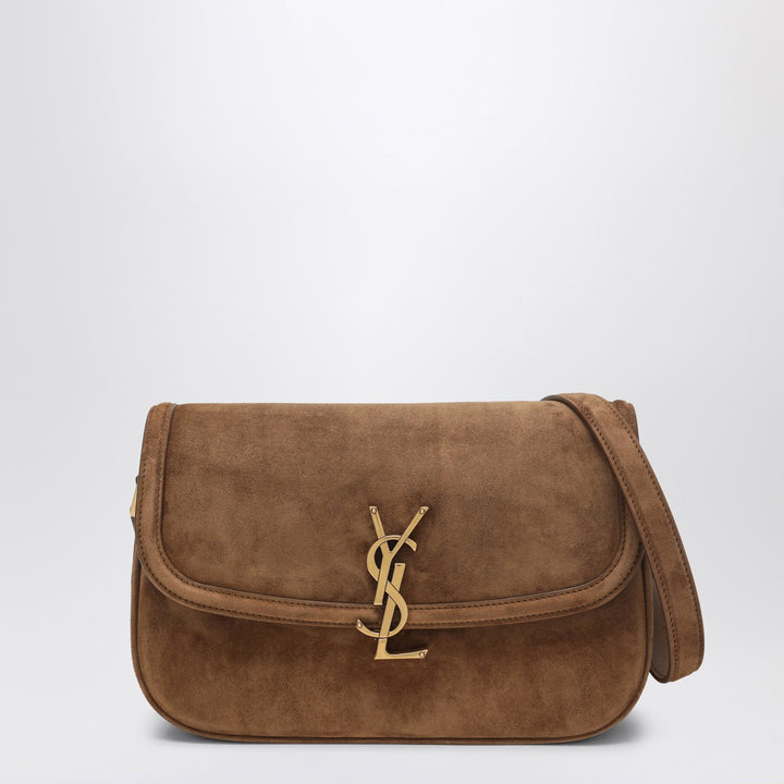 Saint Laurent Borsa Solferino medium in suede Caramel Cognac