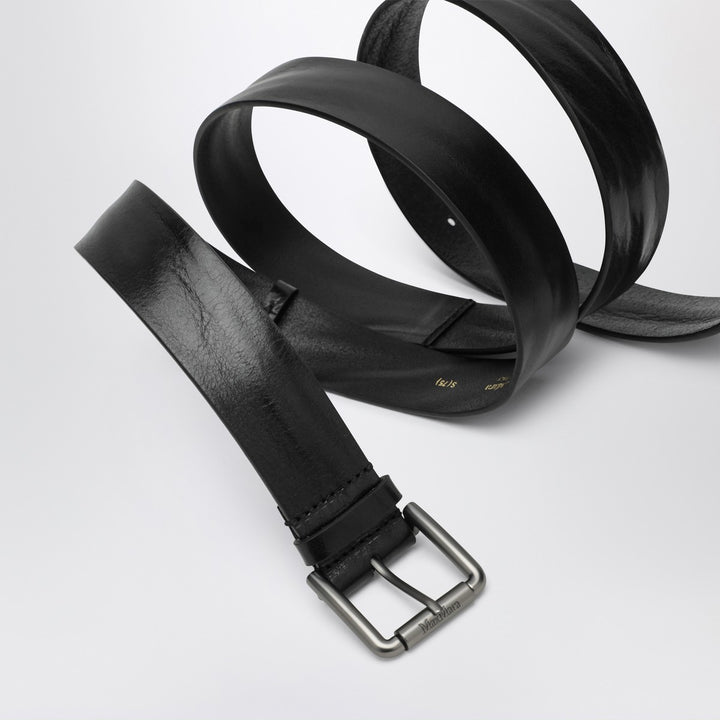 Max Mara Long Belt in Black Leather