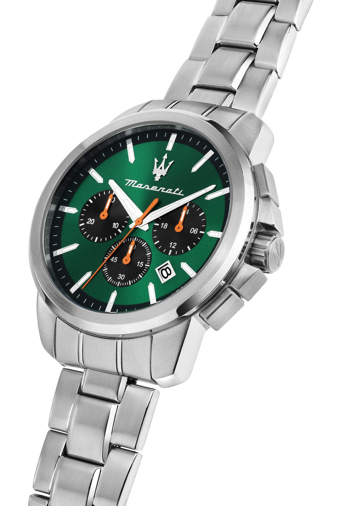 Watch Maserati Successo 42mm Chrono Green Dial Stainless Steel Strap Watch Brand