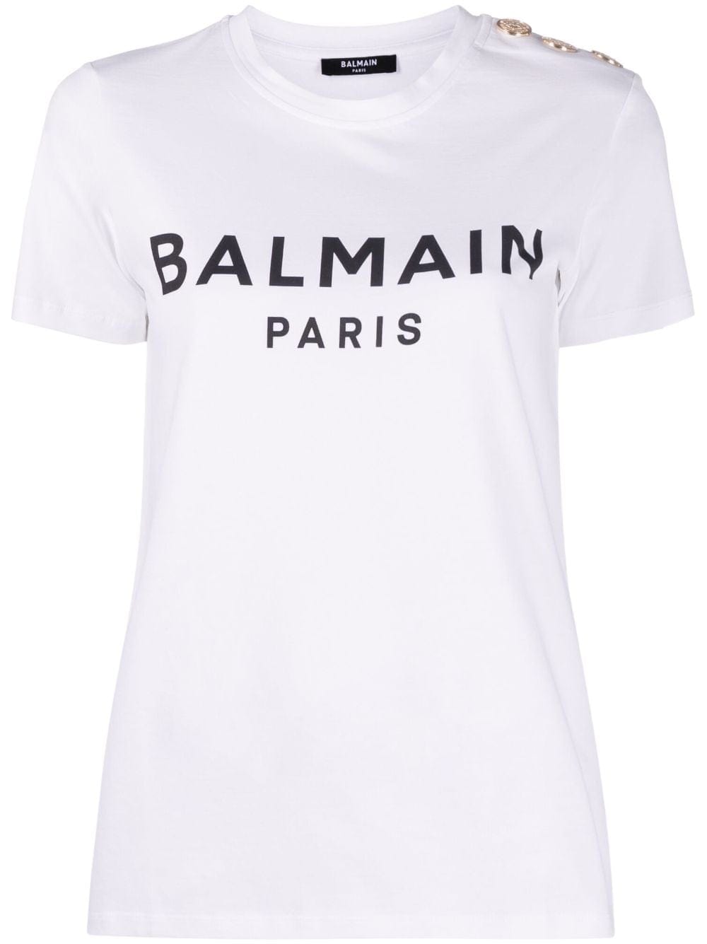 Balmain Topwear XS Balmain Cotton T-shirt Balmain White Cotton T-shirt Brand