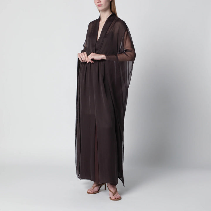 Alberta Ferretti - Long brown silk dress