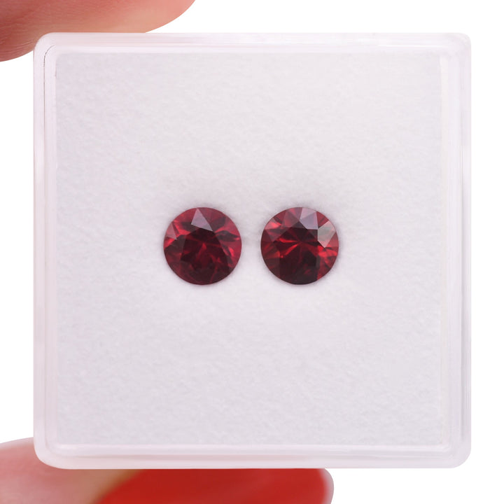 1.12 Carat Red MOZAMBIQUE Round Rubies Pair