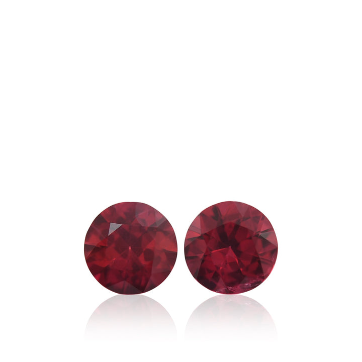 1.12 Carat Red MOZAMBIQUE Round Rubies Pair