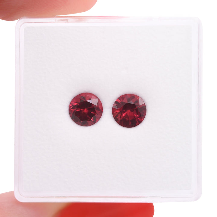 1.21 Carat Red MOZAMBIQUE Round Rubies Pair