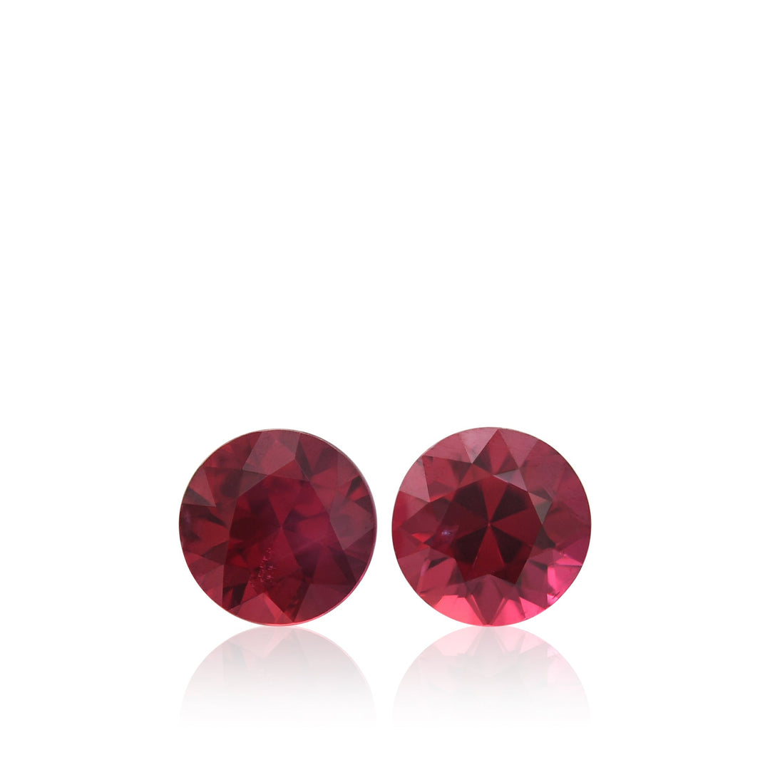1.49 Carat Red MOZAMBIQUE Round Rubies Pair