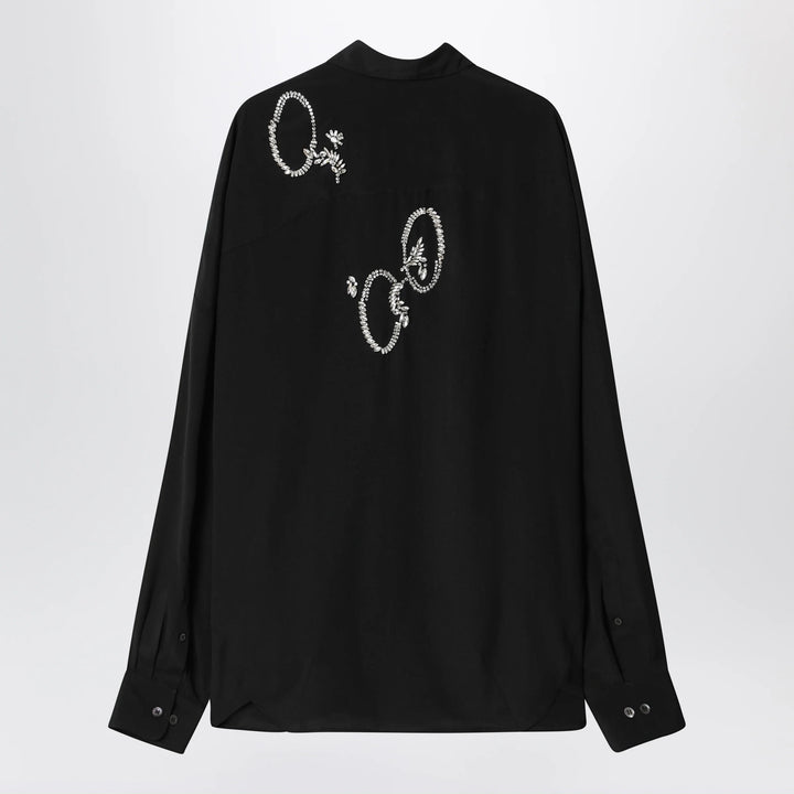 Dries Van Noten - Black shirt with sequin embroidery