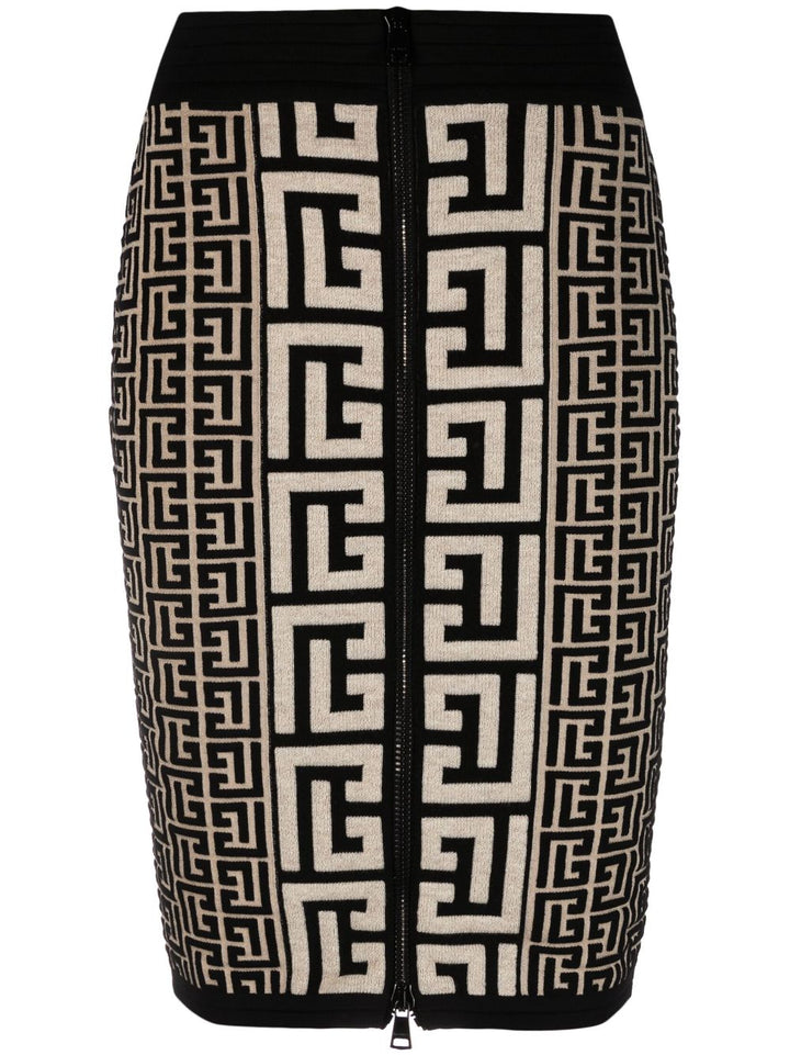 Balmain Intarsia Knit Skirt