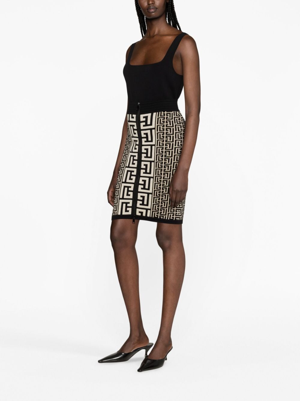 Balmain Intarsia Knit Skirt