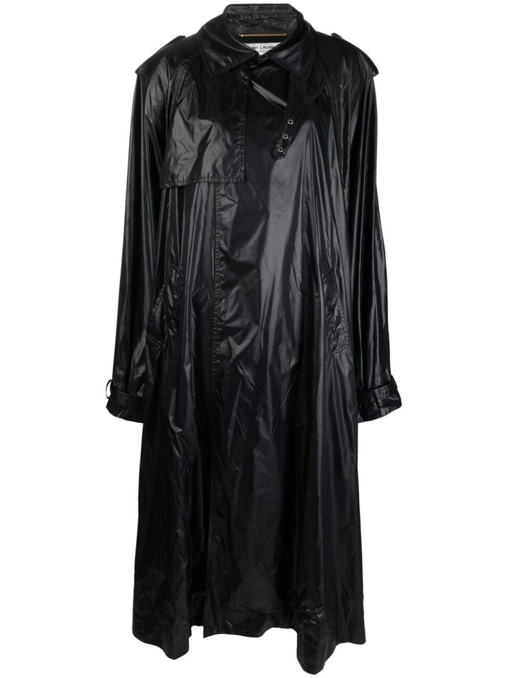 Saint Laurent Black Oversized Trench Coat