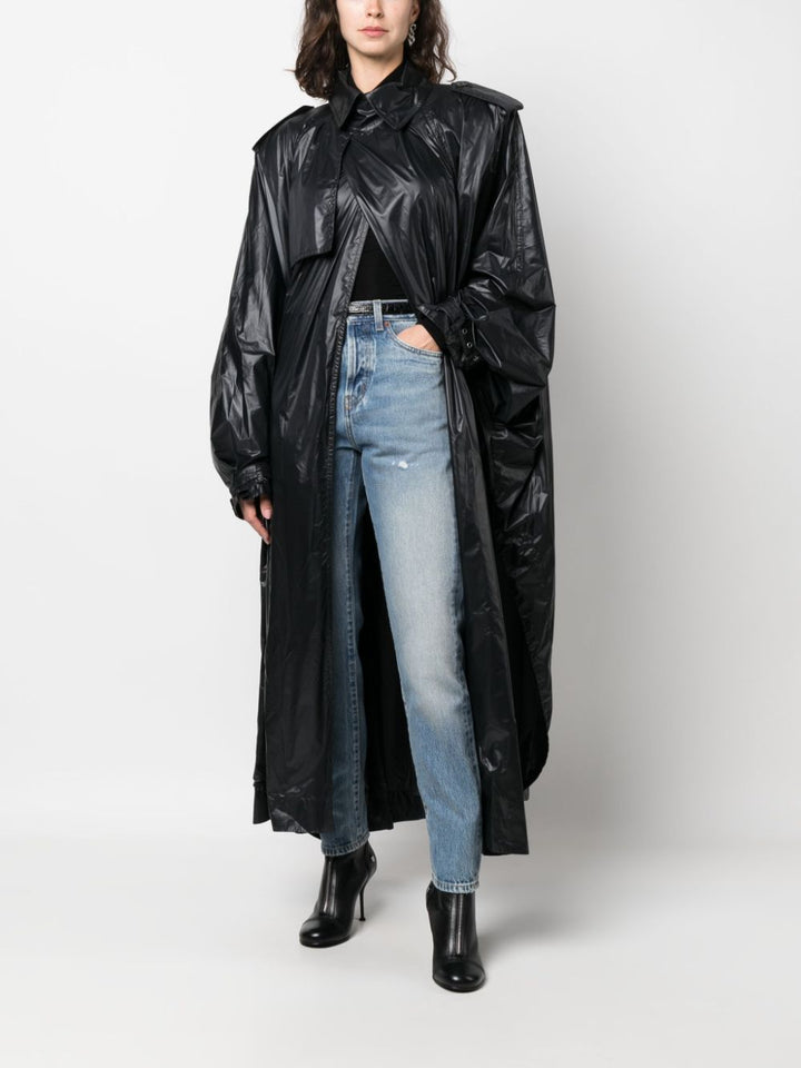 Saint Laurent Black Oversized Trench Coat