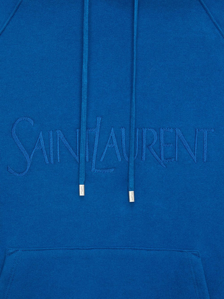 Saint Laurent Cobalt Blue Cotton Hoodie