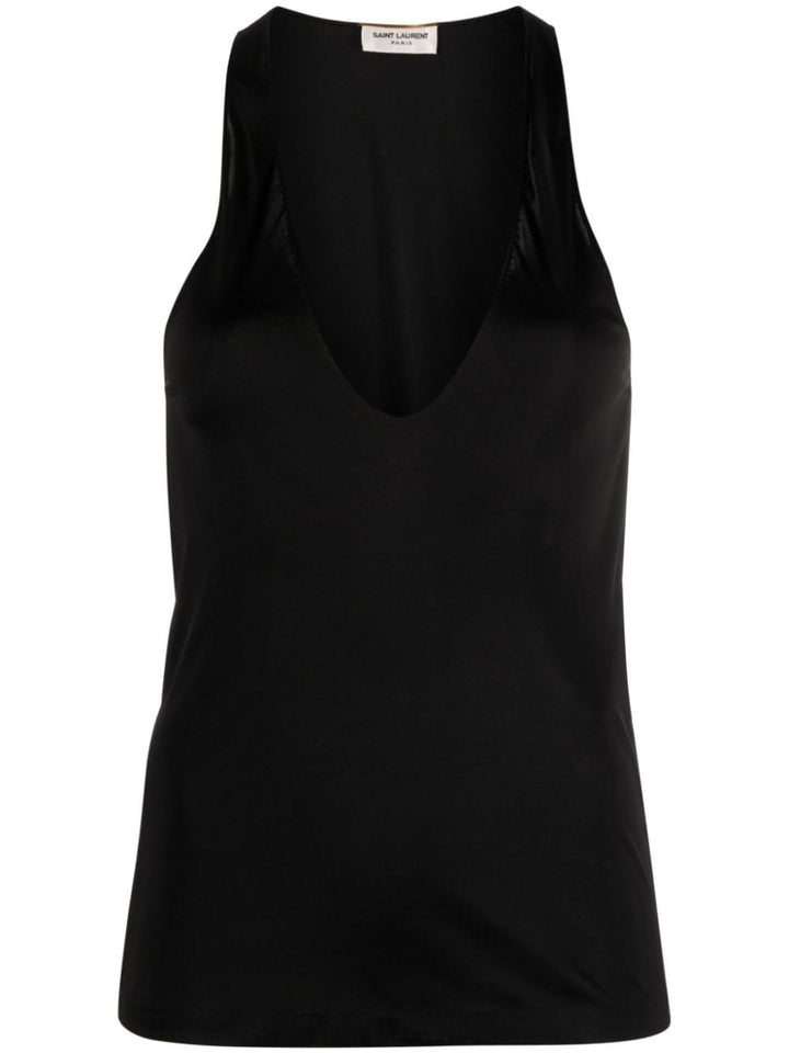 Saint Laurent Black Jersey Top
