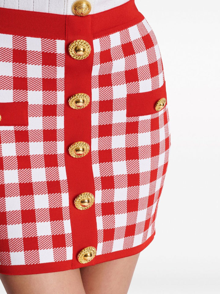 Balmain Gingham Skirt