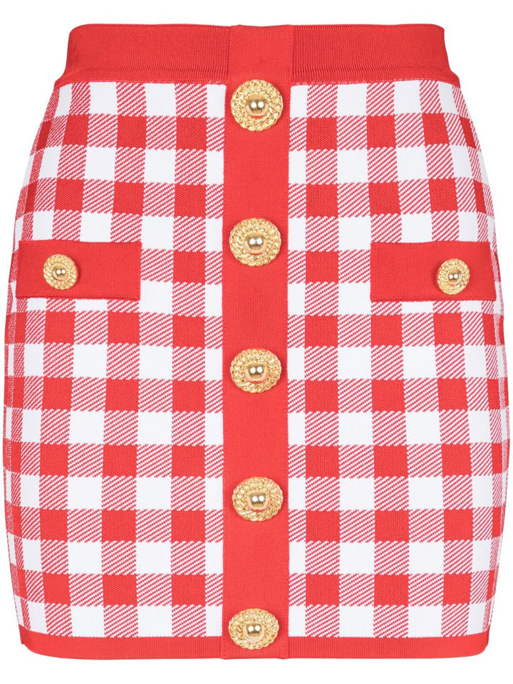 Balmain Gingham Skirt