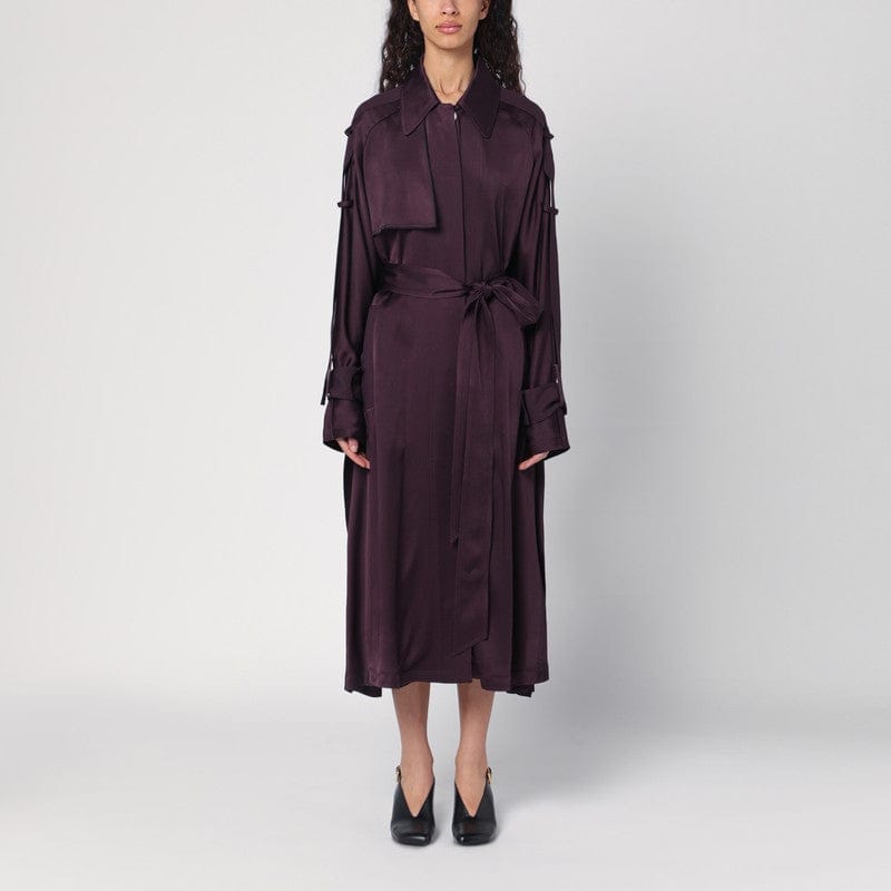 Coats & Jackets Victoria Beckham - Eggplant colour single-breasted trench coat - 8 UK Brand