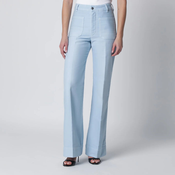 Victoria Beckham - Sky blue cotton Alina trousers