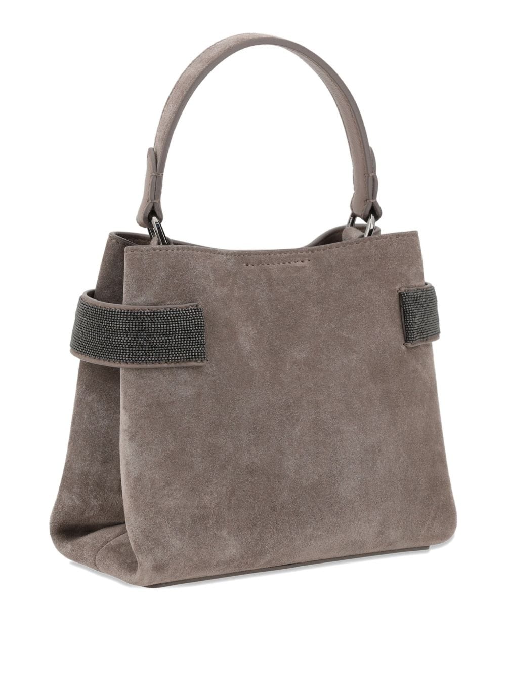 Handbag UNI Brunello Cucinelli Essence Small Suede Top-Handle Bag with Precious Bands Brand