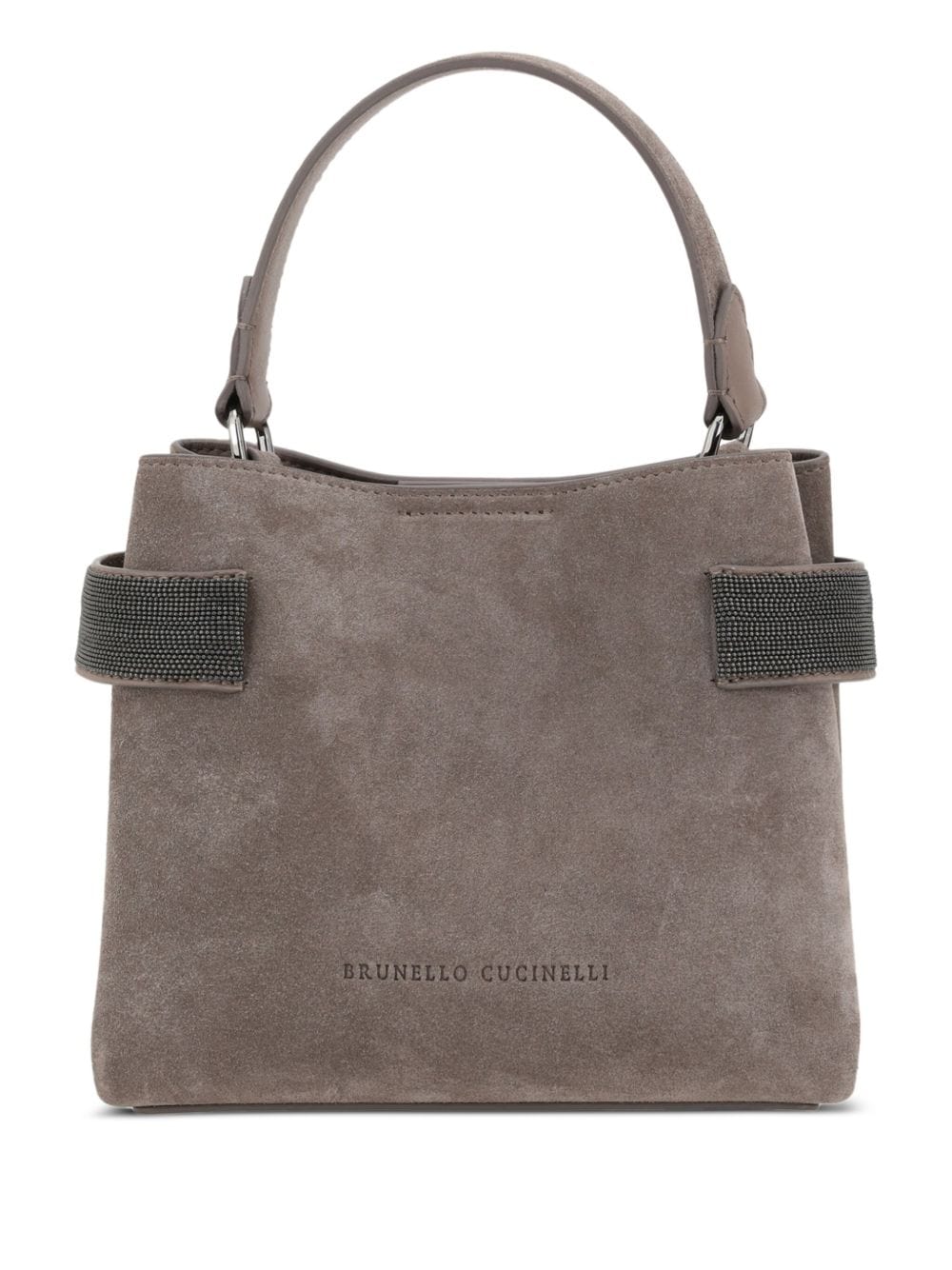 Handbag UNI Brunello Cucinelli Essence Small Suede Top-Handle Bag with Precious Bands Brand