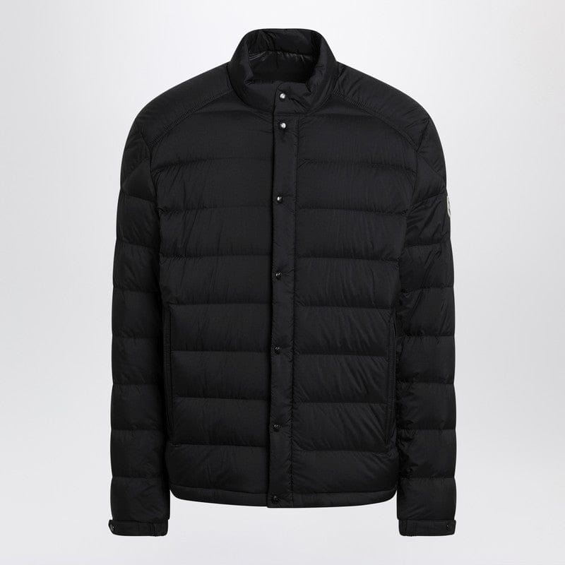 Coats & Jackets Moncler - Slim-fit down jacket in black shell with applied logo - 4 Brand
