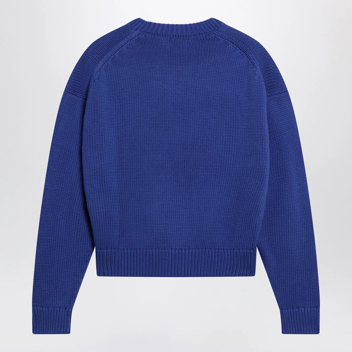 Polo Ralph Lauren - Purplish blue sweater with logo intarsia