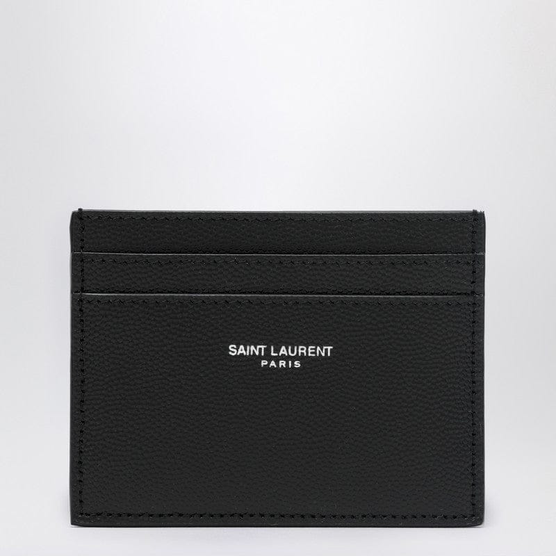 Wallets & Money Clips Saint Laurent - Black textured leather card holder - One size Brand