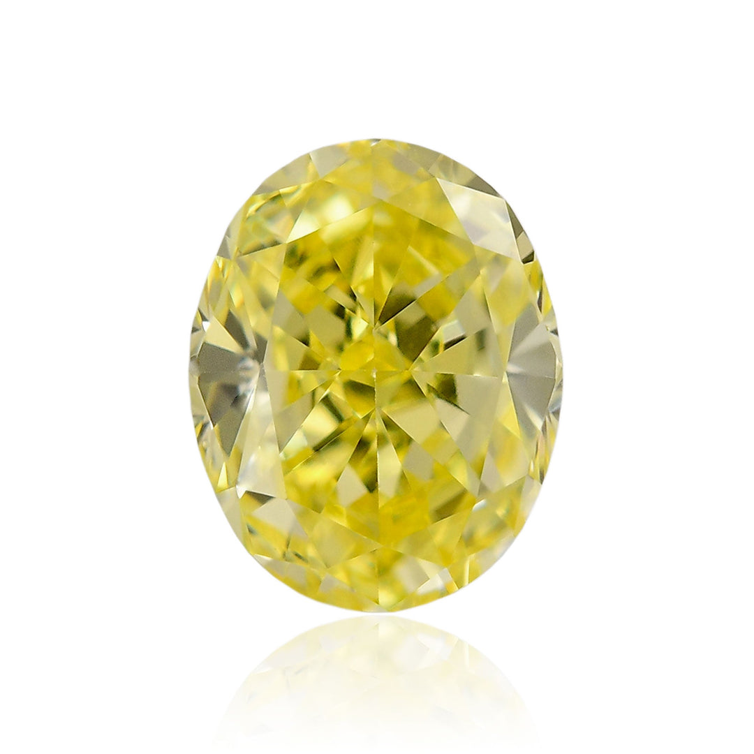 0.47 Carat Fancy Intense Yellow Oval Diamond (VS2) GIA