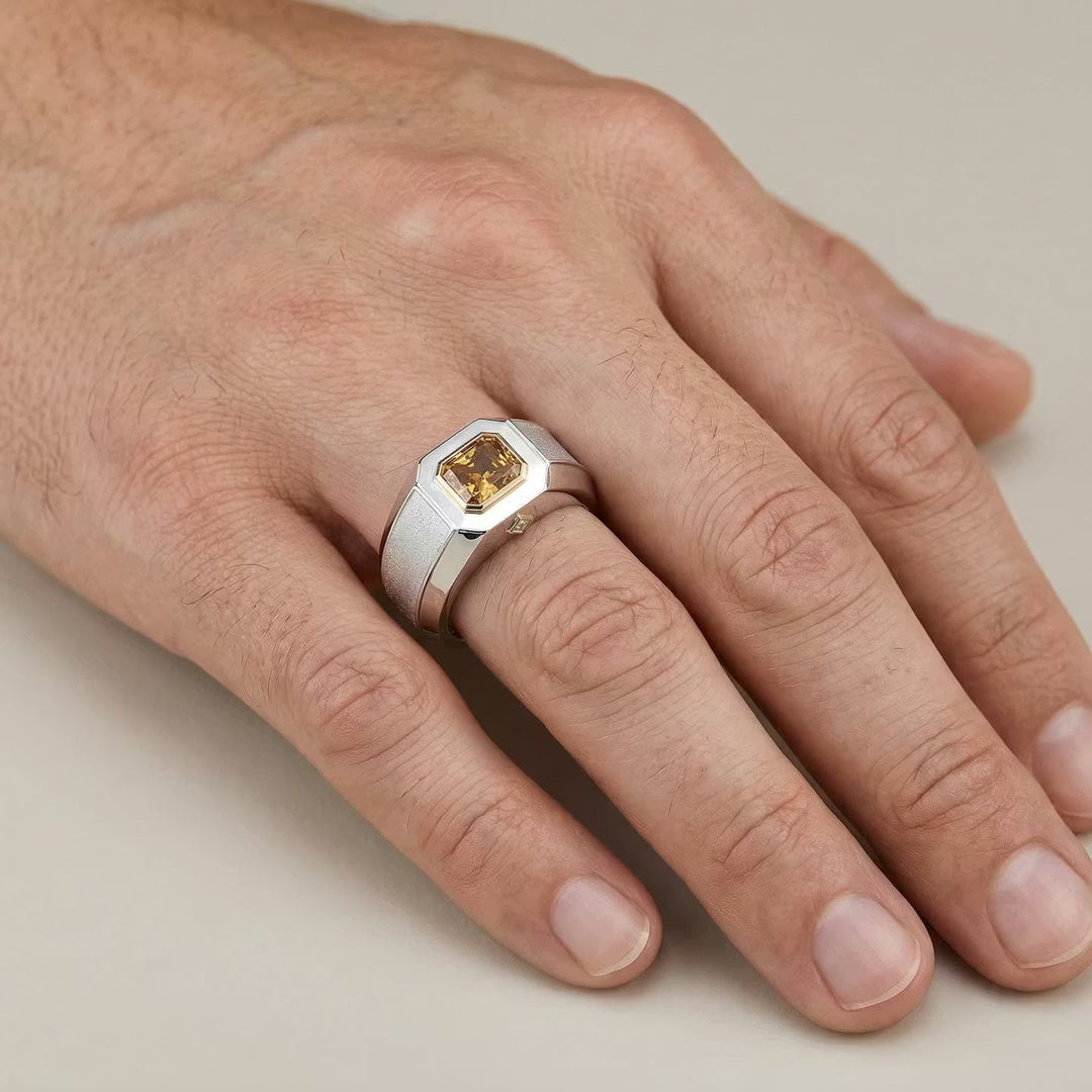 Leibish Fancy Deep Brownish Yellowish Orange Diamond Men&