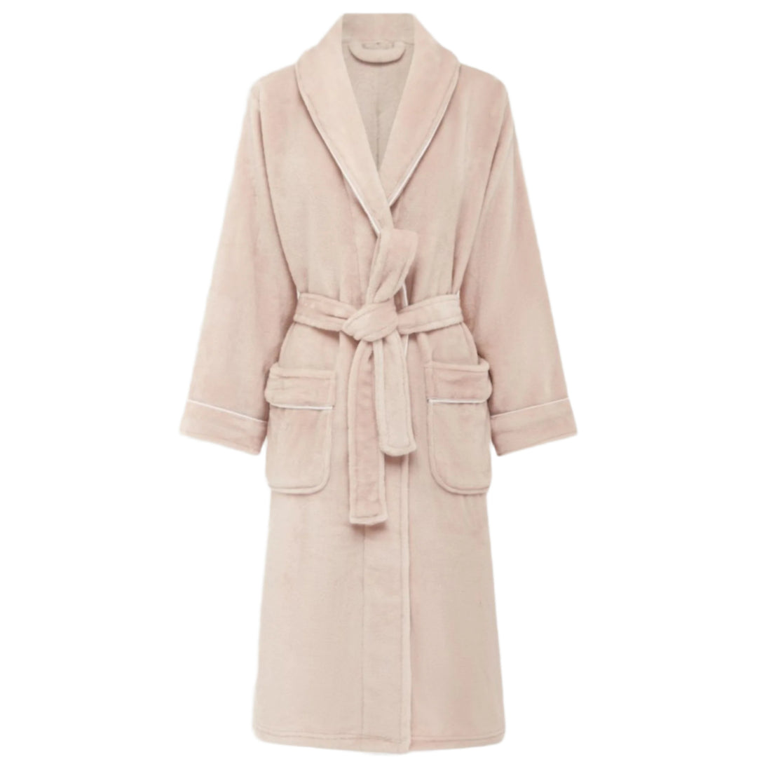 Brogo Luxe Bathrobe Blush - White Piping