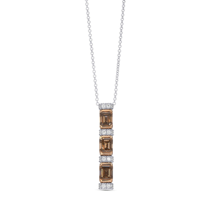 Leibish Fancy Brown Emerald Diamond Drop Pendant