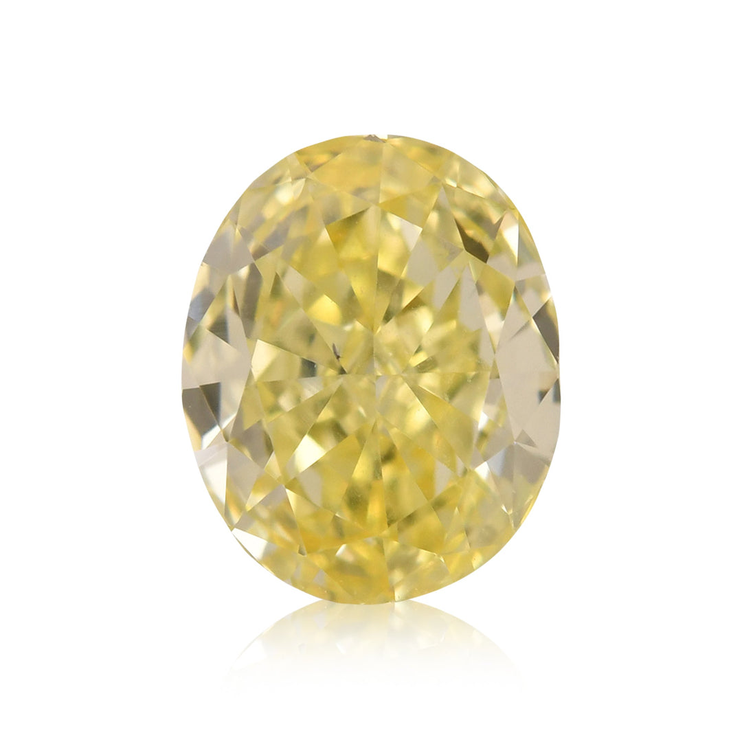 0.46 Carat Fancy Intense Yellow Oval Diamond VS2 GIA
