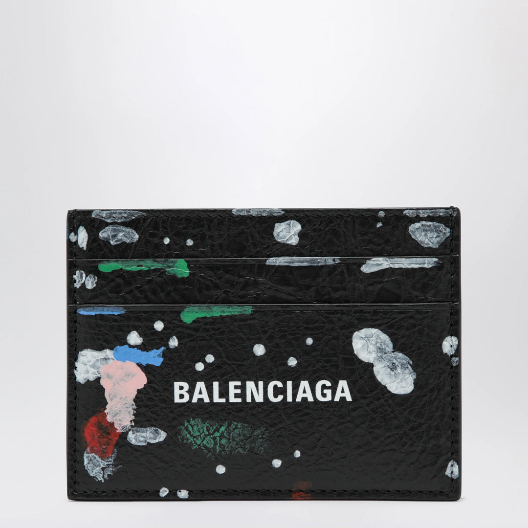 Balenciaga - Cash leather card holder with painter’s print