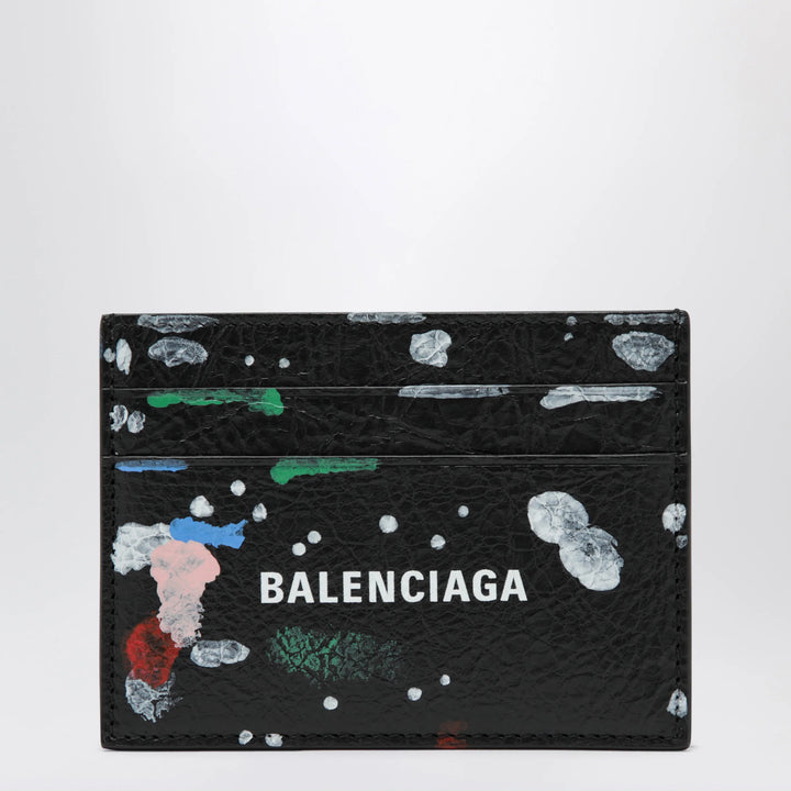 Balenciaga - Cash leather card holder with painter’s print