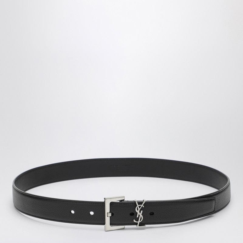 Belts Saint Laurent - Black Cassandre belt in grained leather - 100 EU Brand
