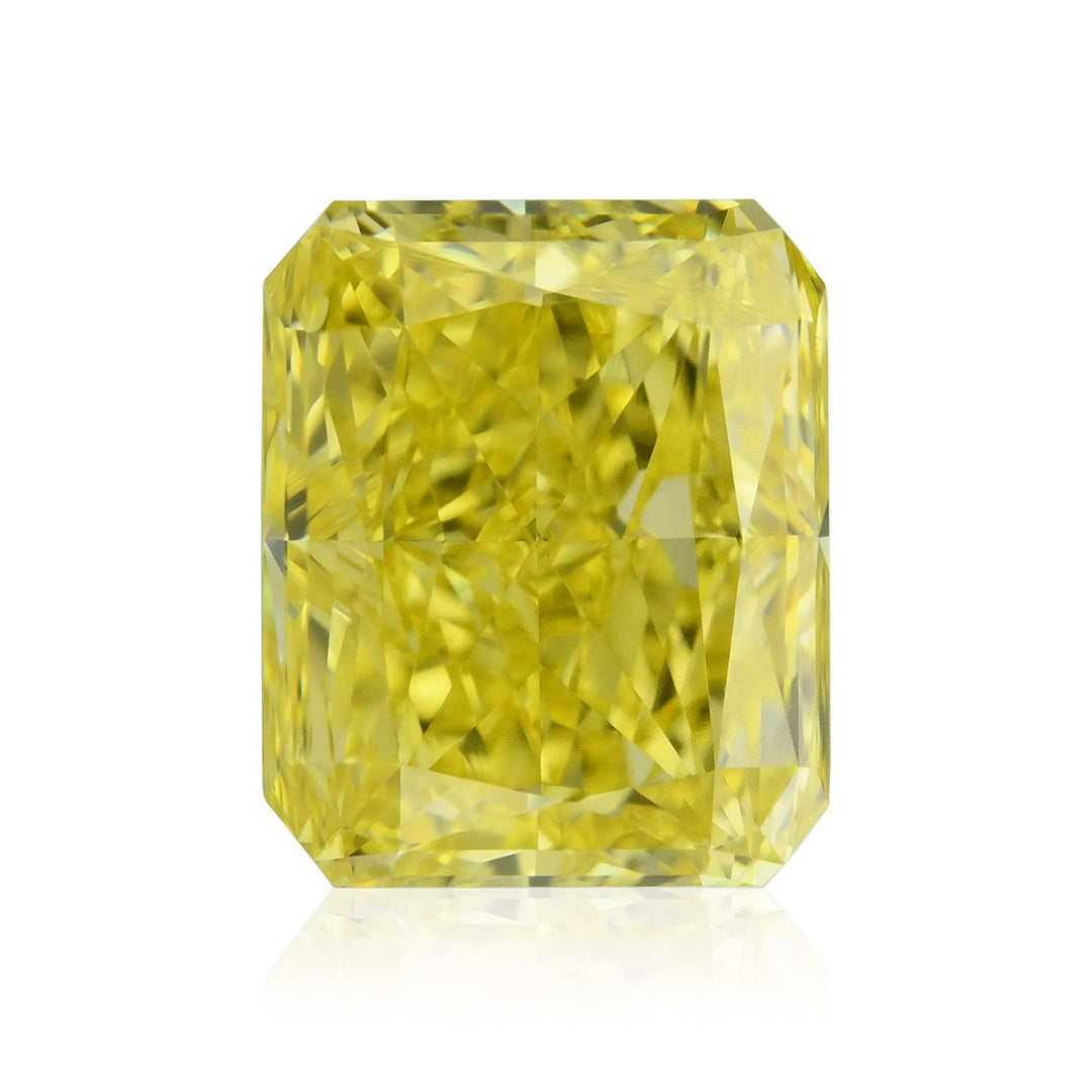 1.09 Carat Fancy Vivid Yellow Radiant Diamond IF GIA