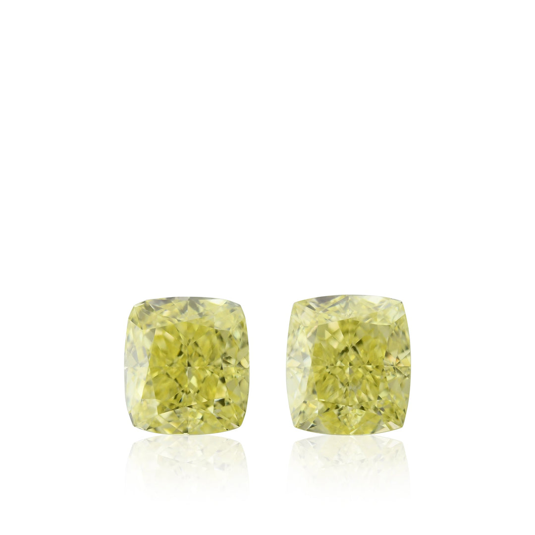 1.09 Carat Fancy Yellow Cushion Diamonds VVS1