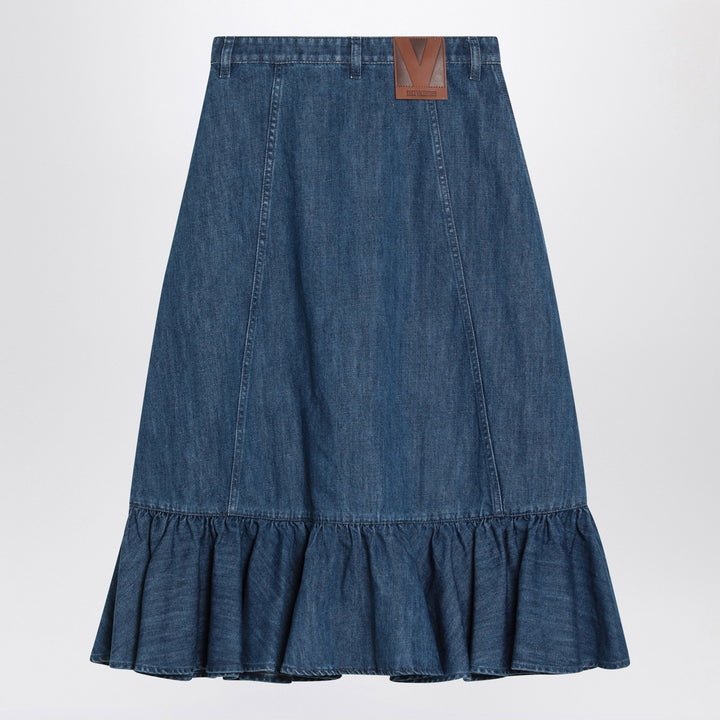 Valentino Blue denim midi skirt
