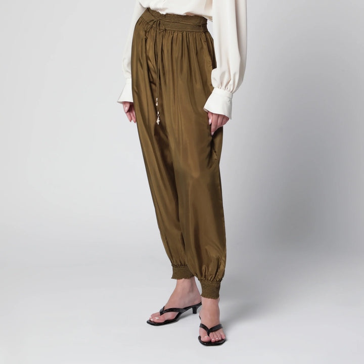 ZIMMERMANN - Olive silk habotai harem pants