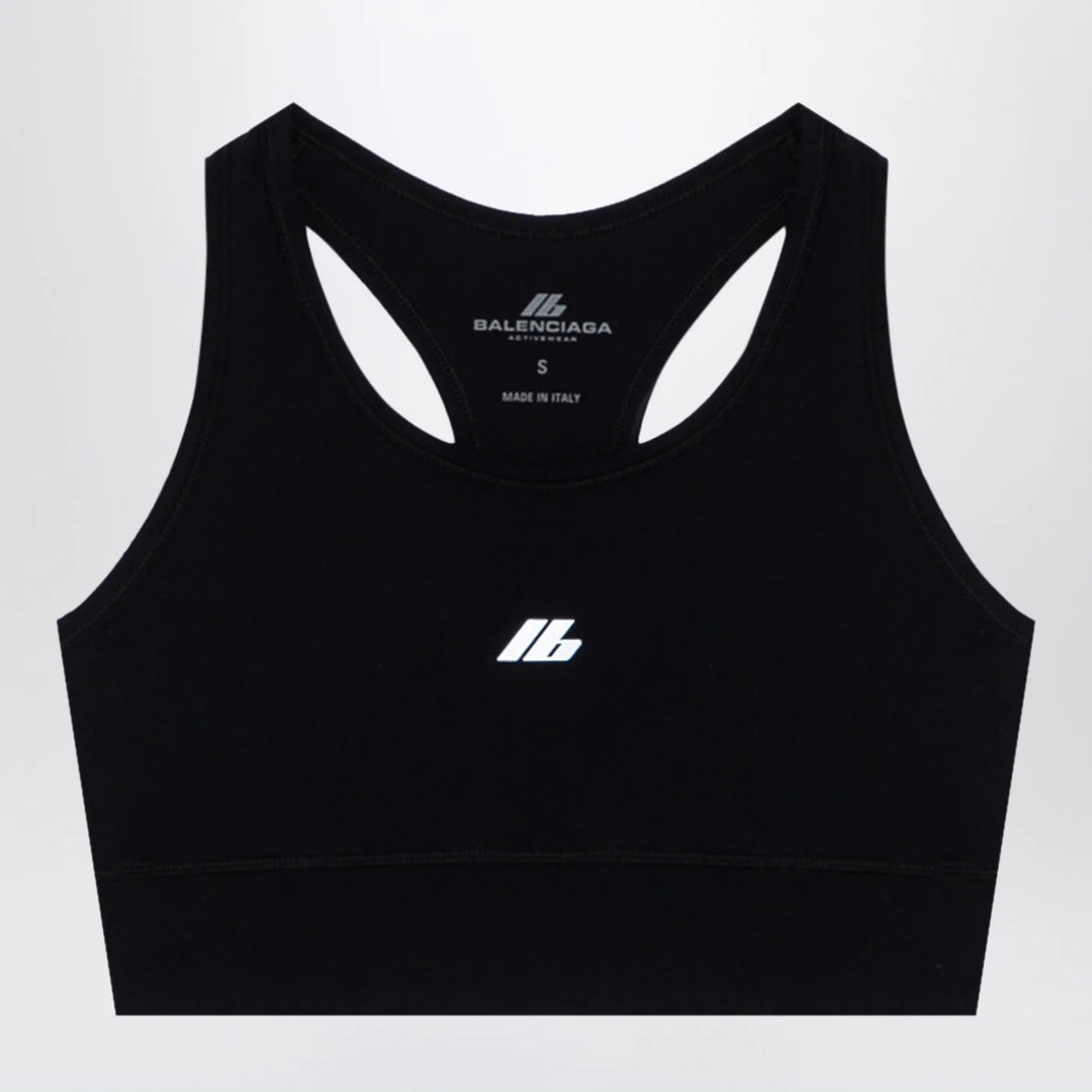 Balenciaga - Black Activewear sleeveless top in matt nylon blend