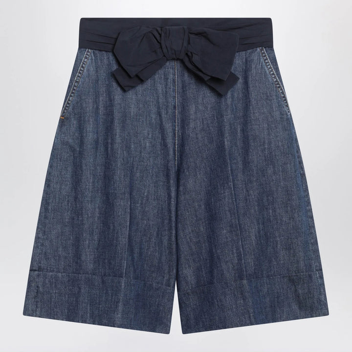 Valentino - Denim bermuda shorts with oversized bow