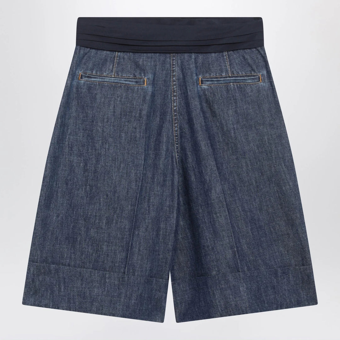 Valentino - Denim bermuda shorts with oversized bow