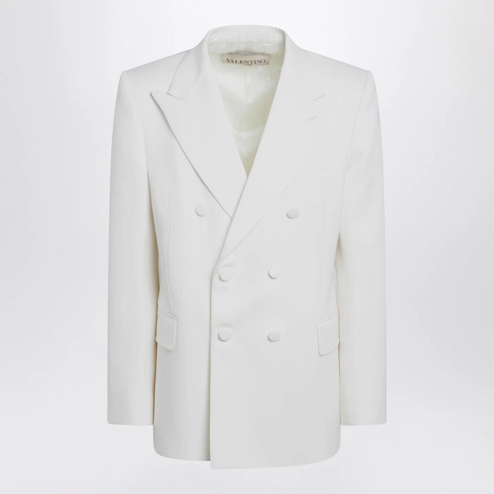Valentino - Milk-colored double-breasted jacket in wool