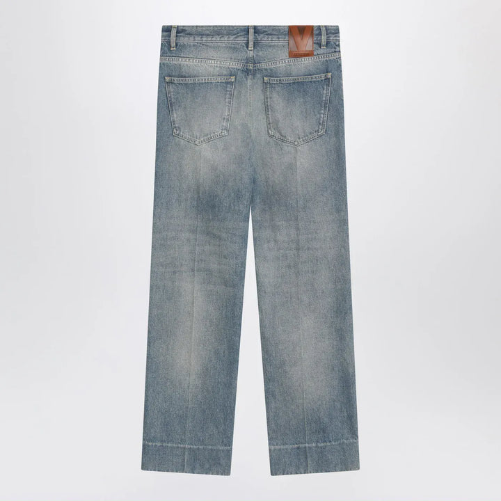 Valentino - Medium blue washed-effect jeans Brand Pants