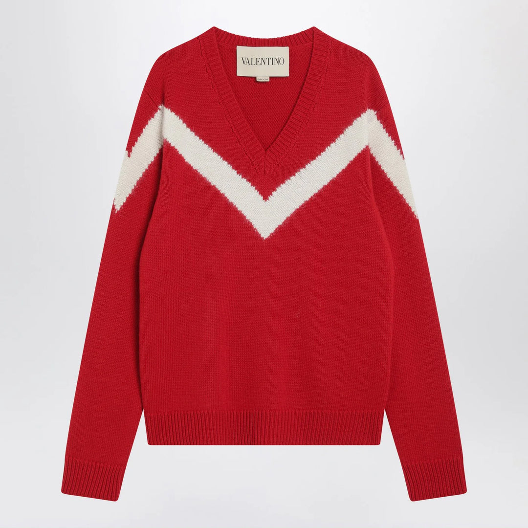 Valentino - Red sweater with Vlogo on bow