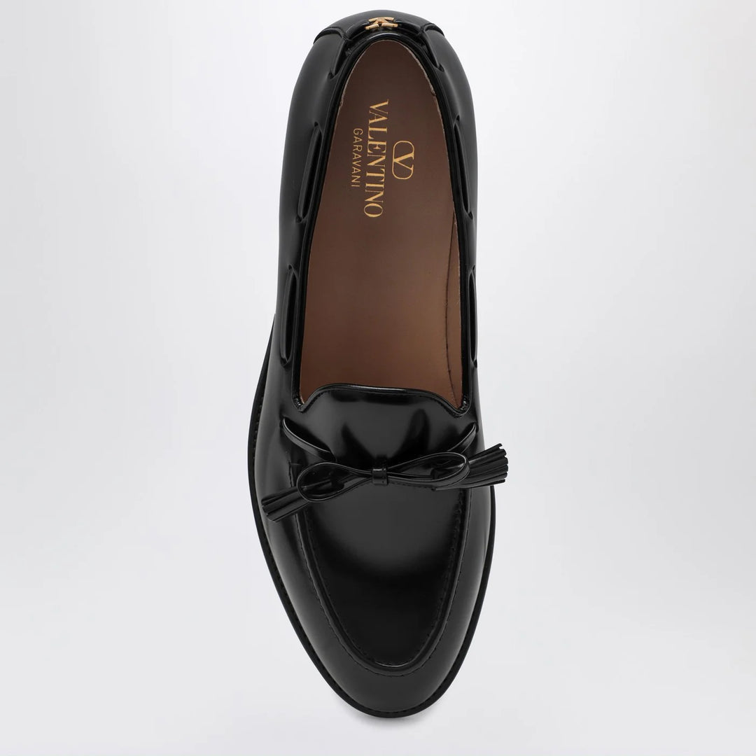 Valentino Garavani - Bowshire loafers in black glossy calfskin