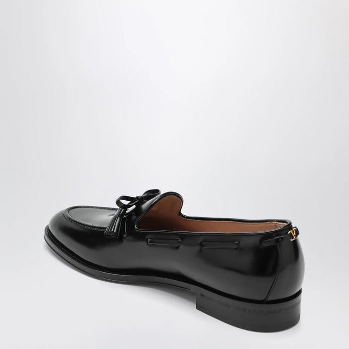 Valentino Garavani - Bowshire loafers in black glossy calfskin