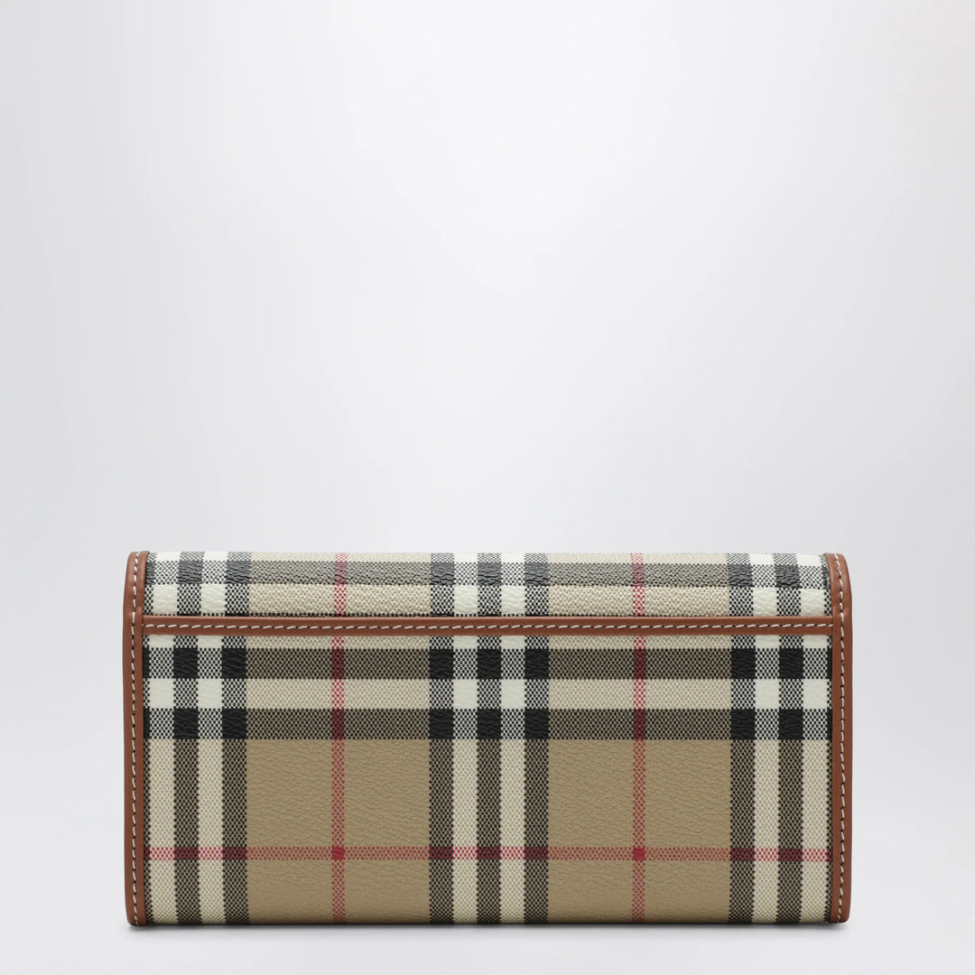 Burberry - Check continental wallet in coated cotton blend, beige