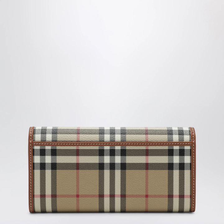 Burberry - Check continental wallet in coated cotton blend, beige