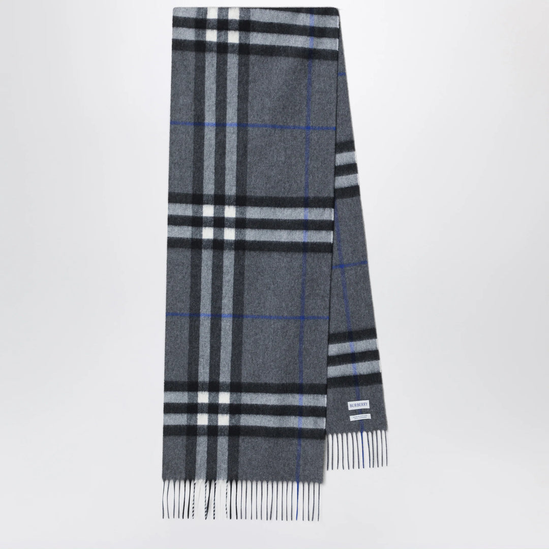Burberry - Check cashmere scarf in Marlborough Grey