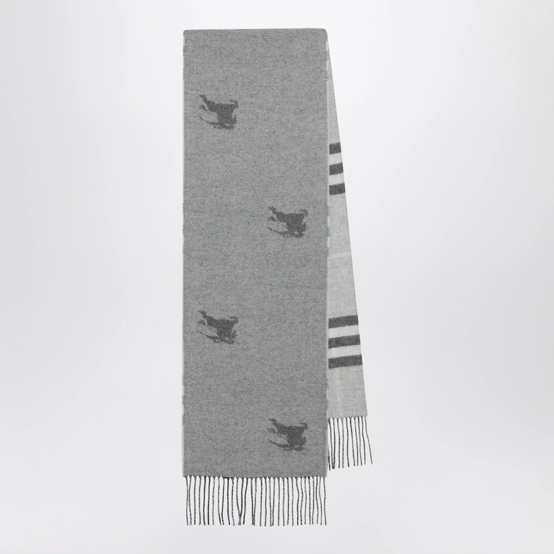 Burberry - Reversible Check cashmere scarf with EKD in grey
