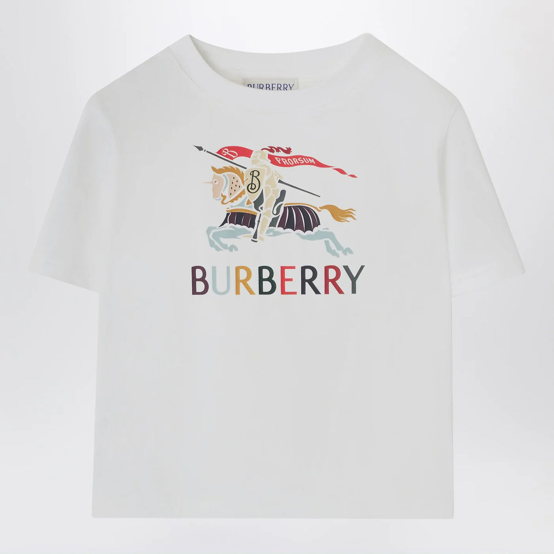 Burberry - White cotton T-shirt with EKD